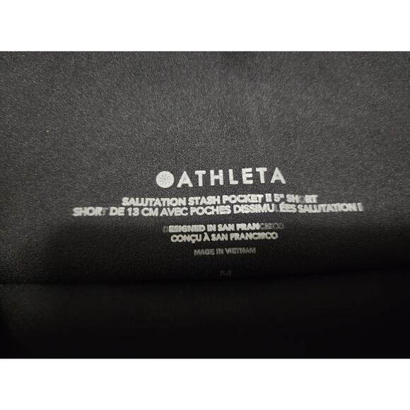 Athleta Salutation Stash Pocket II 5" Shorts Women's Size Medium High Rise Black - Picture 3 of 7